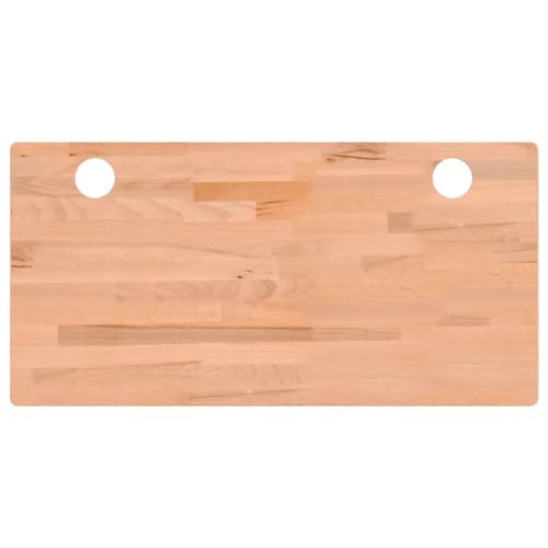 vidaXL Tablero de Escritorio, Superficie de Mesa, Tablero de Mesa de Comedor Trabajo, Tablero para Oficina, Madera Maciza de Haya 100X50X1,5 cm