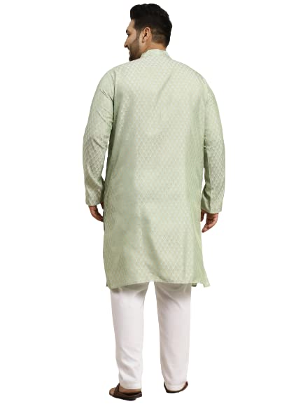 Sojanya Plus Men's Jacquard Silk Maroon Self design Kurta & Off-White Churidar Pyjama Set2