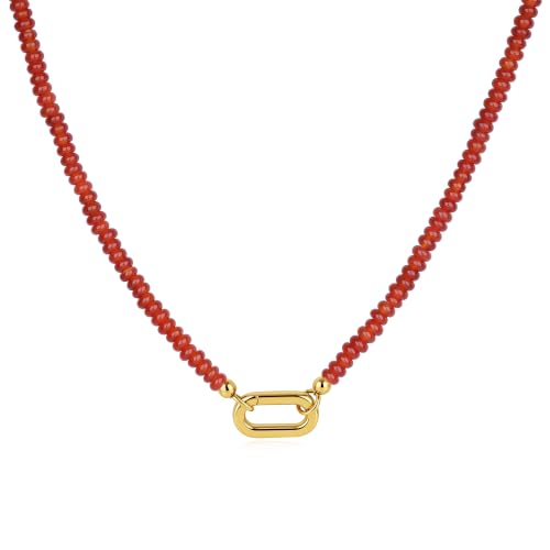 SAMYA Carnelian Beaded Necklace for...