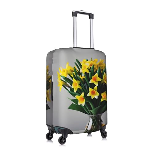 Bouquet Of Daffodils Print Personalized Travel Luggage Cover With Zipper, Elastic Luggage Cover,For Daily Use3