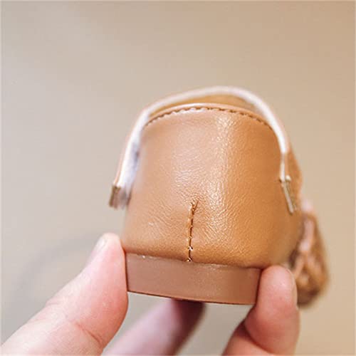 Girls Sandals Grils Dress Shoes Beach Vacation Daily Open Toe Glitter for Little/Big Kids Toddler Slip on Flip Flops for Girls (Khaki, 12 Little Child)3