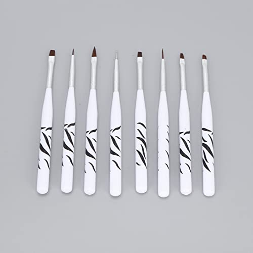 Nagel-Zeichnungs-Pinsel, Professionelles Nylonhaar 8pcs DIY Ergonomischer Griff Nagel-Kunst-Pinsel-Set Hautfreundlich… – Bild 4