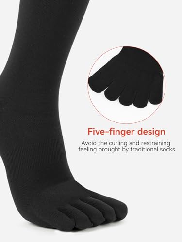 3 Pairs Knee High Toe Socks for Men & Women – Compression Toe Socks Separate Toe Design for Daily4