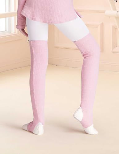 Image of Girls Leg Warmer Knitted Workout Socks for Ballet, Athletic Legsleeve for Dance Warm up