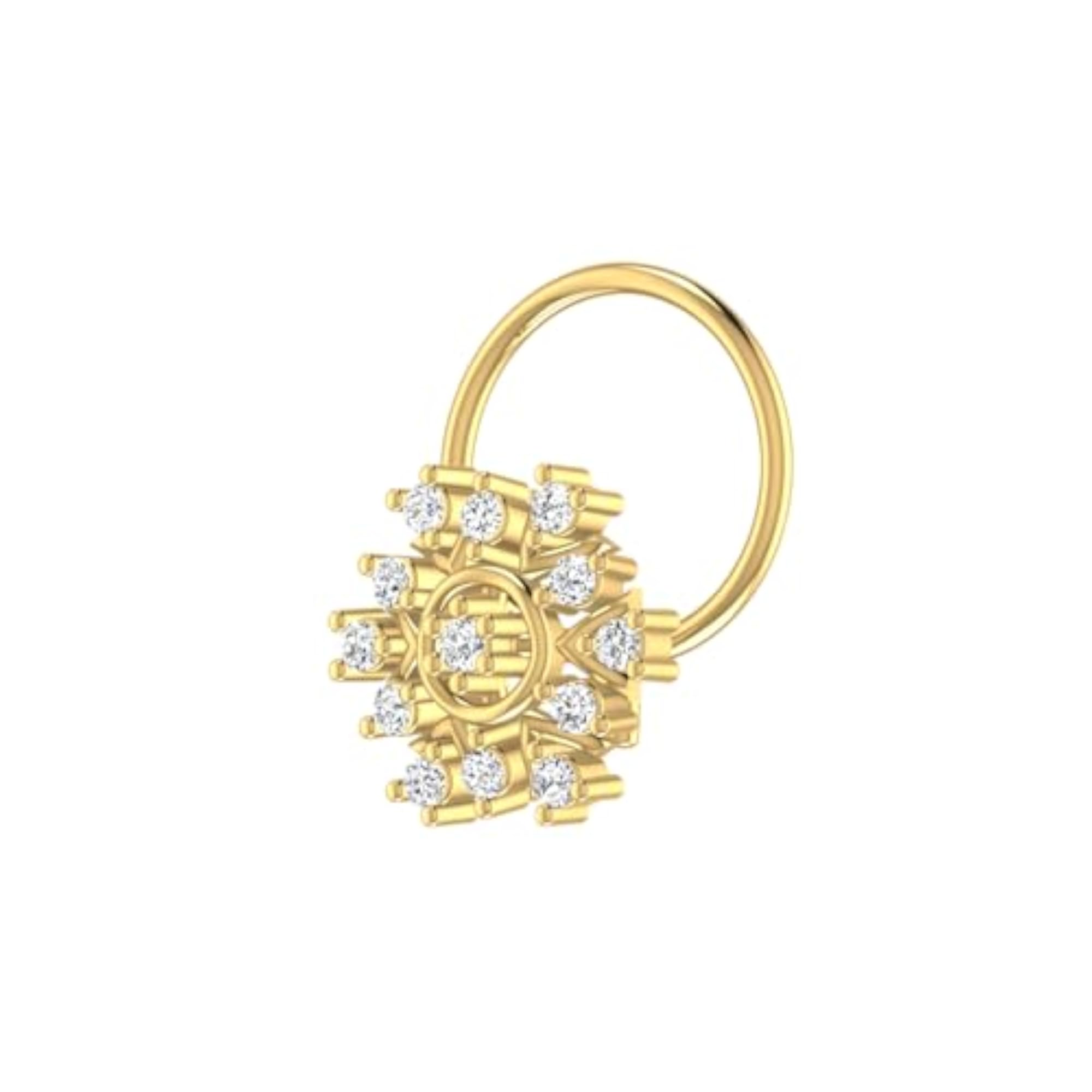 9K BIS Hallmarked Yellow Gold Stud Nosering, Elegant Gift