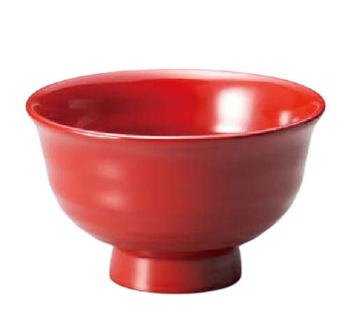 J-kitchens お椀 木製 手にぴったり飯椀 朱 (1客) 10.7cm 食洗機対応 漆塗り 手塗り 日本製