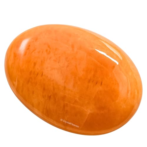 Image of Crystal Heaven Red Aventurine Crystal Palm Pebbles Stones For Anxiety Stress Relief Massage - Aaa Grade Original Healing Gemstone Agate Palm Stone For Yoga Meditation Spiritual Reiki Feng Shui