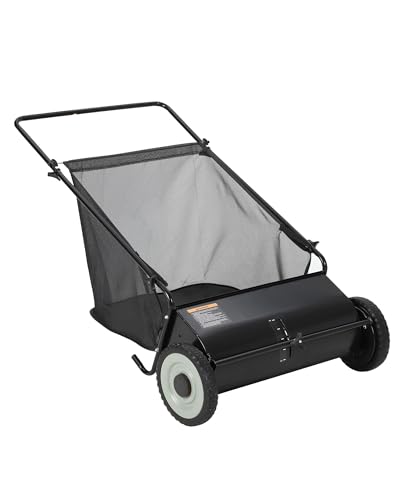 Garvee 26 in Push Lawn Sweeper, 7 Cu. Ft. Hopper Capacity Grass Sweeper, Manual Push Yard Sweeper...