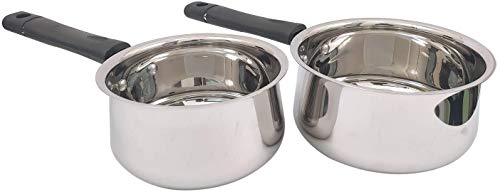 Whopper Set of 2 Stainless Steel Saute Pan With Induction Base for Home Kitchen Restaurant Cookware Pots and Pans 34 oz (15 cm) & 51 oz (17 cm) 1 Gallery Image