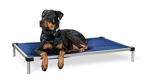 K9 Ballistics Chew Proof Armored Elevated Padded Dog Crate Bed Dog Bed, Chew Resistant Indestructible Dog Cot, Large, Medium, Small Sizes For Dogs Who Chew Their Beds Blue #TOP5