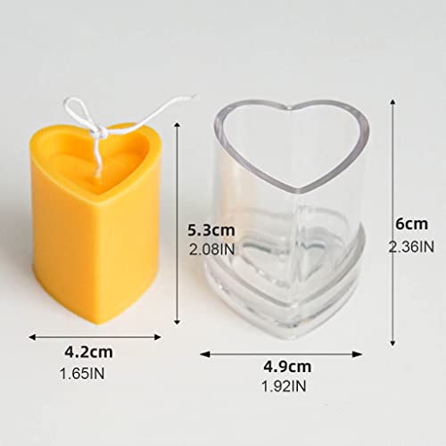 JIUYECAO DIY handgefertigte Kerzenform, multifunktionale DIY-Liebesherz-Kerzenform, transparent, Acryl, Aromatherapie… – Bild 4