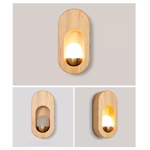 Chrasy Modern Nordic Wooden Wall Sconce with G4 Base, Simple Indoor Wall Lamp Ideal for Bedroom Balcony, Corridor - Image 2