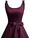 Bbonlinedress Summer Wedding Guest Dress Retro Round Neck Sleeveless Short Prom Dress Fit and Flare 50s Retro Swing Dress Burgundy S