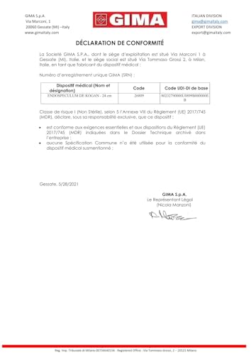 Gima - Endospeculum Kogan, Länge 24 cm, aus Edelstahl, Medizinprodukt der Klasse I, 1 Stück