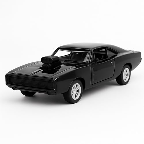 Image of 1:36 Scale Fast & Furious 7 Dodge Charger Toy Car - Die-Cast Alloy Pullback Model Vehicle with Openable Doors - Collectible Metal Racing Car Toy for Kids, Boys (Color As Per Stock)