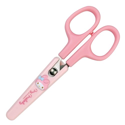 Cute Kitty Friends Figure Safety Scissors with Cover (Pastel Pink)