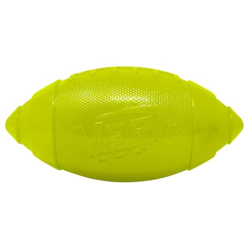 Nerf Dog TPR Ultra GLOW Football with Squeaker, 7-Inch Rechargeable Durable Fetch Toy for Night Play Green - Image 2