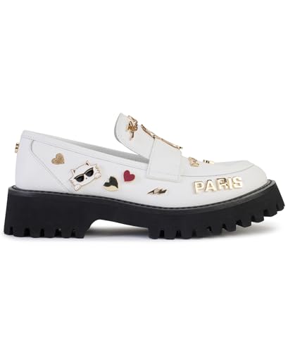 Image of Karl Lagerfeld Women's Gaston Lug Sole Loafer with Pin Embellishments