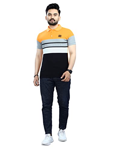 Image of Men's Regular Fit Striped Polo T-Shirts