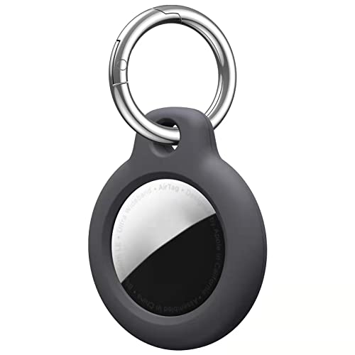 Air tags Keyring Compatible with Apple Airtag Case,Air Tag Airtags Holder Keychain, for AirTags Holder AirTag Cover,Pets Collar,for Keys,Bags Air tags Keyring Compatible with Apple Airtag Case (Black)