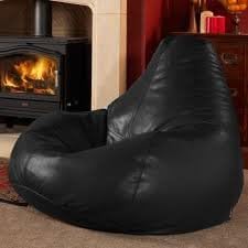 VSK Leather Bean Bag Cover XXXL 50X28 Inch Black (Without Beans) Size and Quality