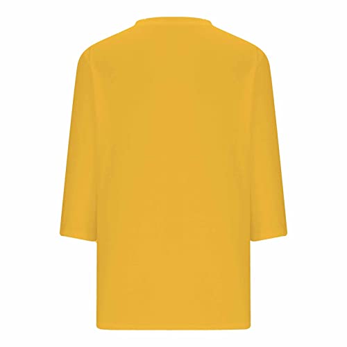 Manga 3/4 Tops femininos de cor sólida camisetas básicas femininas tops de verão com mangas roupas f
