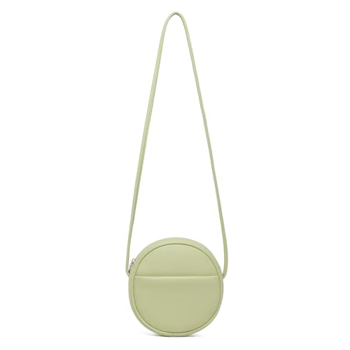 Image of Circle Crossbody Bag for Women NYLON Circle Purse with Zipper Adjustable Knot Shoulder Straps