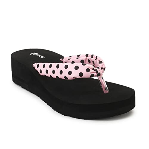 Image of ROKKS Woman's Fashionable Mid-Heel Sandals Flip-Flops Regular Wear Comfortable Slipper for Girls / Ladies(AE-Heel-031)