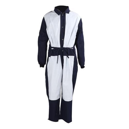 FTVOGUE Tute in Tela, Tuta Protettiva da Lavoro con Petto Rinforzato, Gomiti, Cosce, Fianchi, per Sabbiatura, Verniciatura a Spruzzo, Pulizia Industriale, Ambienti Polverosi