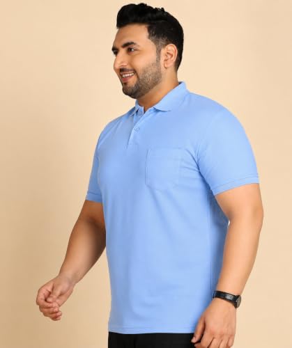 Image of INKKR Plus Size Solid Men's Polo Neck T-Shirt