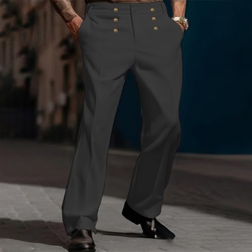 Pantalon jogging homme cargo noir en coton ample et décontracté - 3
