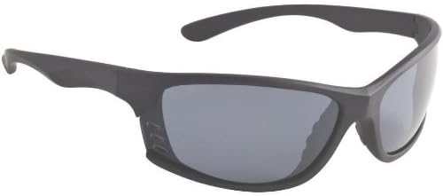Fisherman Eyewear Buzz Sunglass, Matte Black Frame, Gray (Silver Mirror) Polarized Lens, Large