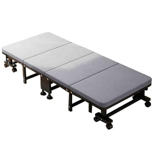 Cuna plegable para adultos con colchón, cama plegable portátil con ruedas, cama de dormir resistente para habitación de invitados, soporta 440 libras