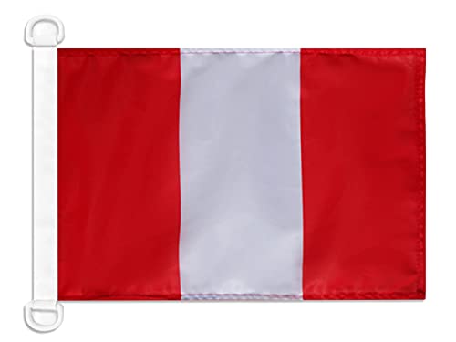 AZ FLAG Peru Civil Ensign Boat Flag 12x18 in Mesh Polyester Plastic Rings