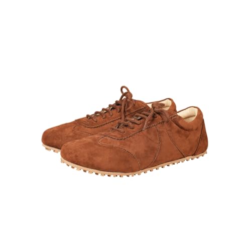 Image of Theater Women Combats Suede Sneakers | Soft Lace-Up Walking Shoes with Cushioned Grip Sole | Lightweight, Stylish & Comfortable Suede Footwear