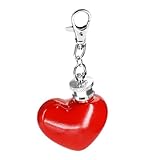 Frasco de corazón portátil, botella a prueba de fugas de 1 oz, contenedor de agua con llavero con construcción robusta, diseño compacto con fácil uso, herramienta auténtica con ajuste seguro, accesori
