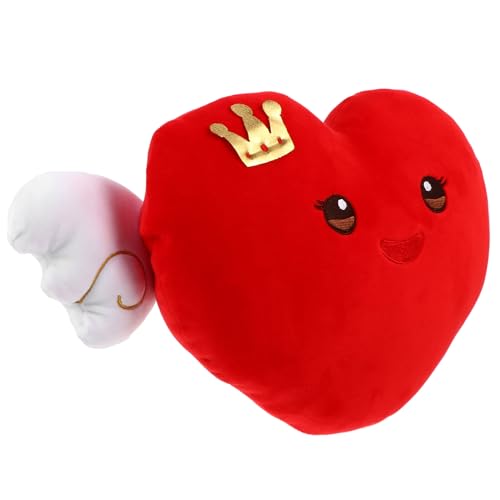 Coussin en peluche cœur rouge oreiller doux coton PP élastique