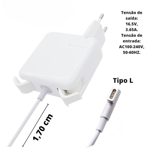 Carregador Para Reposição Compatível com Macbook Pro Compativel 2010 2011 2012 A1278 M131 60w Tipo L