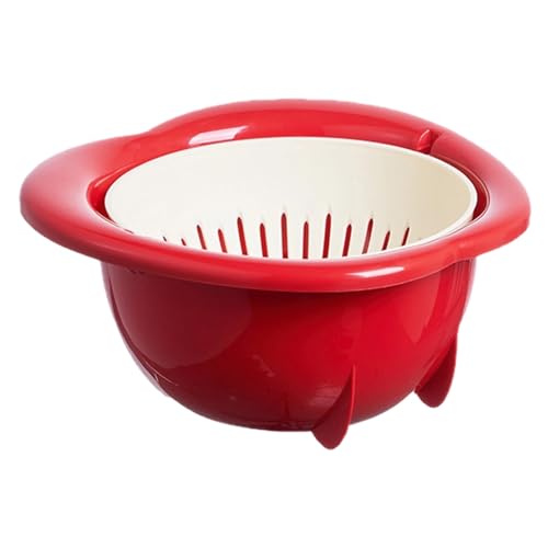 de verduras y colador de drenaje rápido, cuenco multifuncional para lavar frutas con colador, ideal para bayas, lechuga, patatas, limpieza de alimentos, cocina, hogar, apartamento
