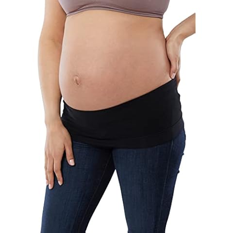 Ingrid & Isabel Basics Bellaband, Maternity Belly Band, Pants & Jeans Extender for Pregnancy & Postpartum, White, Medium Cover