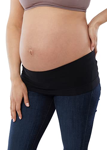 Ingrid & Isabel | Bella Bands Pregnancy Pants Extender | Maternity Pants Extender for Maternity Belly Support (Black | L/XL)