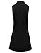 BGOWATU Women's Tennis Dress Sleeveless Collared V Neck Golf Polo Dress Side Slit Sports Dress with Shorts and Pocket Black L