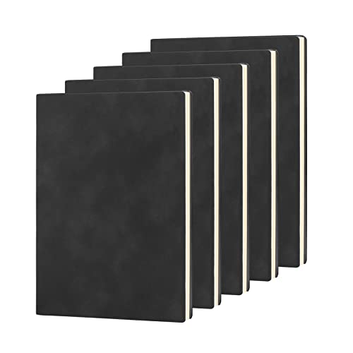 Carnet ligné cuir souple noir de haute qualité pour notes d'affaires