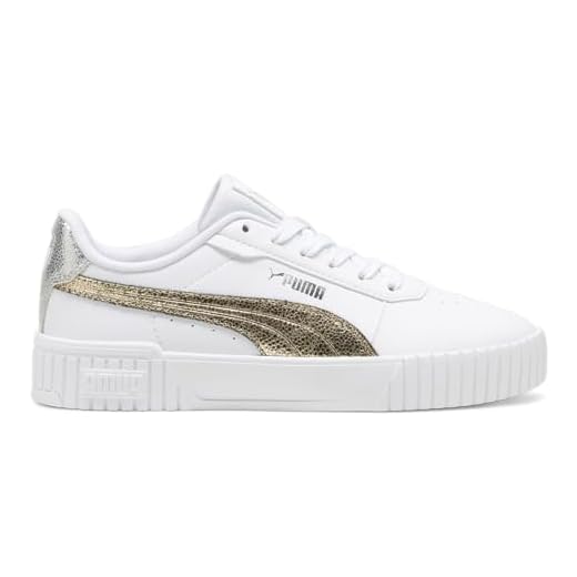 Puma Tênis feminino Carina 2.0 Metallic Shine Cadarço Casual - Branco, Branco, 35