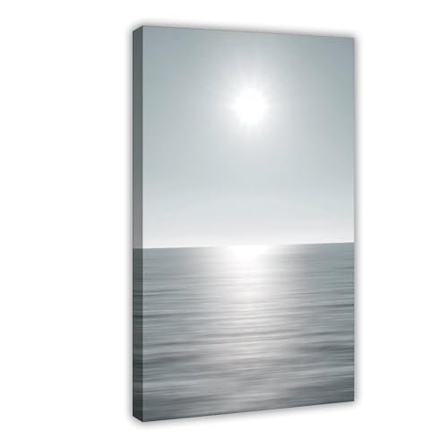 ZGFANQ Pastel Ocean Poster Coastal Ocean Photography Blue Sea Canvas