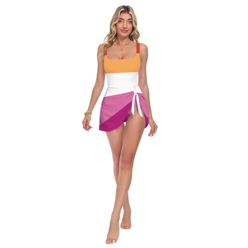 Drapeau de la fierté lesbienne sur une robe de bain push-up élégante d'été