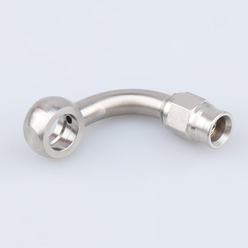 Image of AC PERFORMANCE 3AN to 10.2mm Banjo 90 Degree Brake Hose Fitting Stainless Steel
