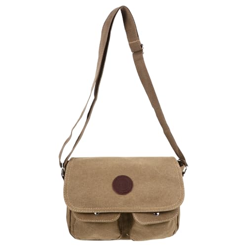 Bolso bandolera para hombre de lona con organización eficiente y diseño vintage sencillo
