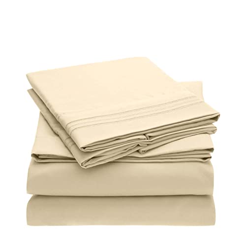Mellanni Queen Bed Sheets - Hotel Luxury 1800 Bedding Sheets & Pillowcases - Extra Soft Cooling…