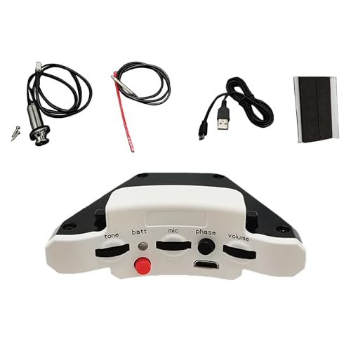 Micro guitare acoustique piézo de trou de son rechargeable avec réglage tonalité